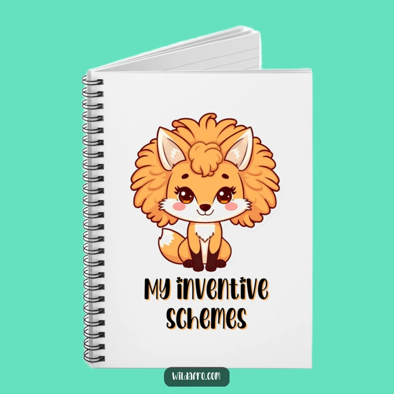 Funny Fox Afro Notebook - Playful Vixen Journal for Lovers, Perfect Gift