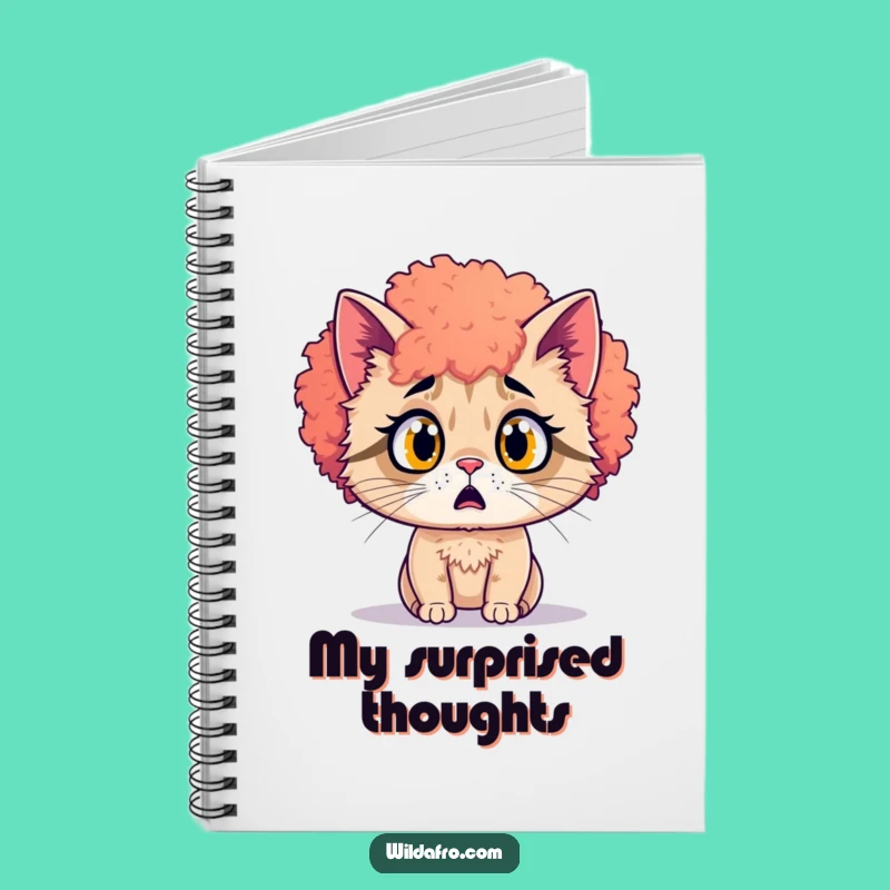 Funny Cat Afro Notebook - Journal Your Shocking Thoughts Gift