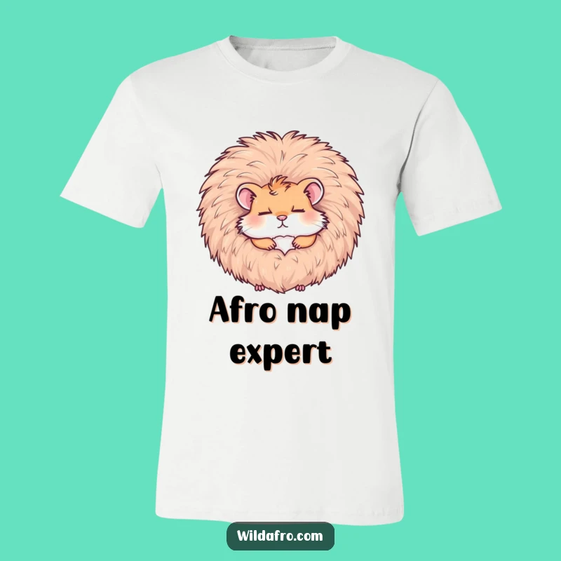 Funny Hamster Afro Nap T-Shirt: Wear Your Wacky Style with Hilarious Comfort!