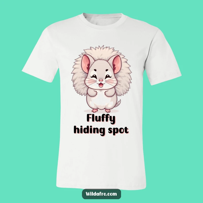 Funny Chinchilla Afro T-Shirt: Giggling Character Hiding for a Cute Gift