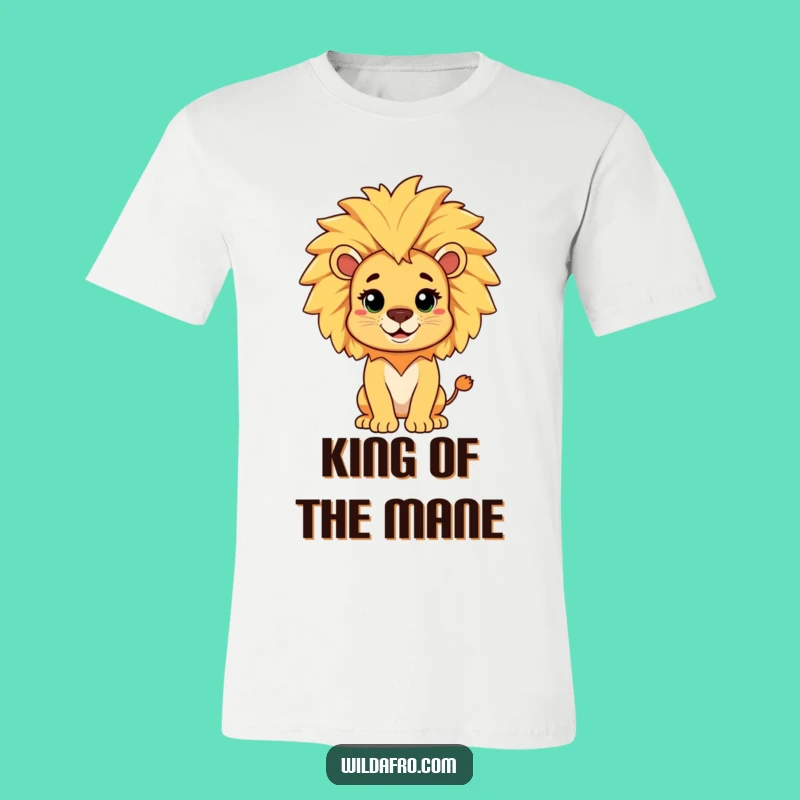 Funny Lion Afro Mane T-Shirt: Hilarious Gift for Regal Fun