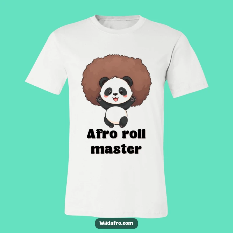 Funny Panda Afro Roll T-Shirt: Wear Your Happiness with Hilarious Style!