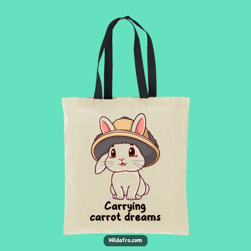 Funny Rabbit Afro Hat Tote Bag: Carry Your Essentials with Bunny Charm
