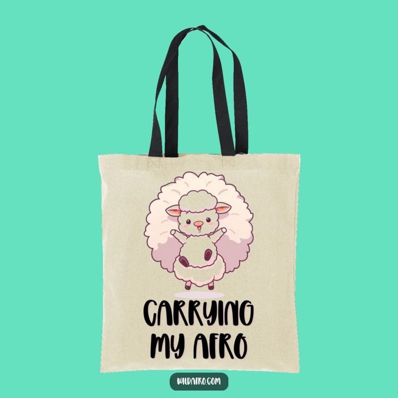 Funny Sheep Afro Puff Tote Bag: Your Hilarious Groovy Companion
