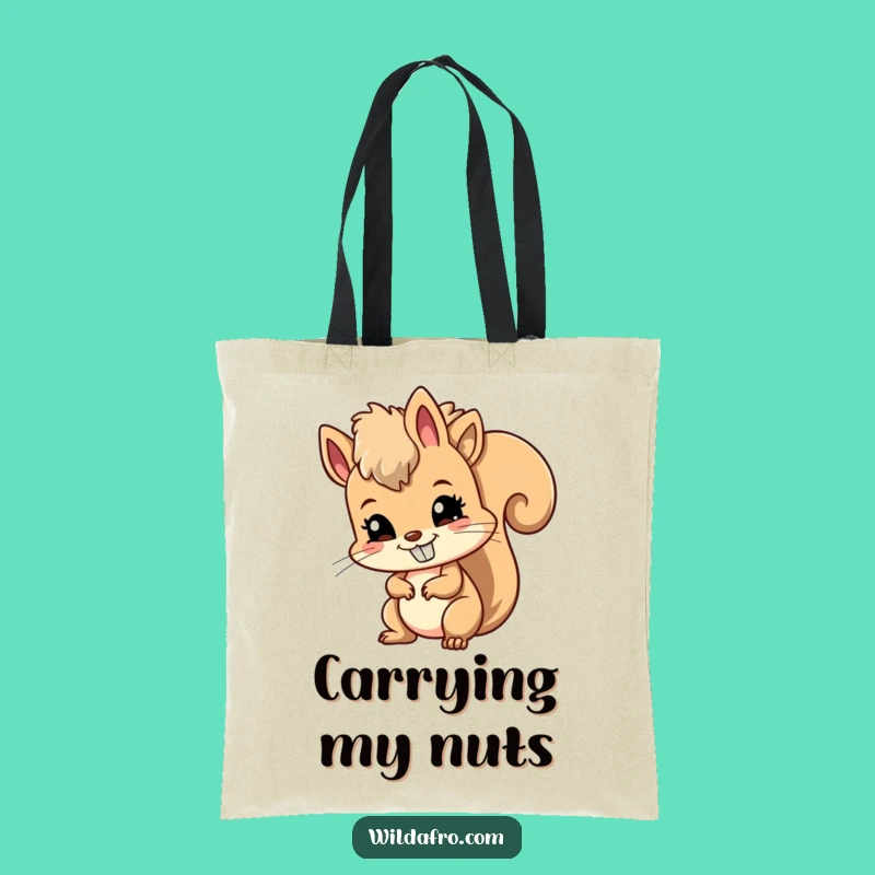 Funny Squirrel Afro Tote Bag: Carry Your Essentials with this Hilarious Style