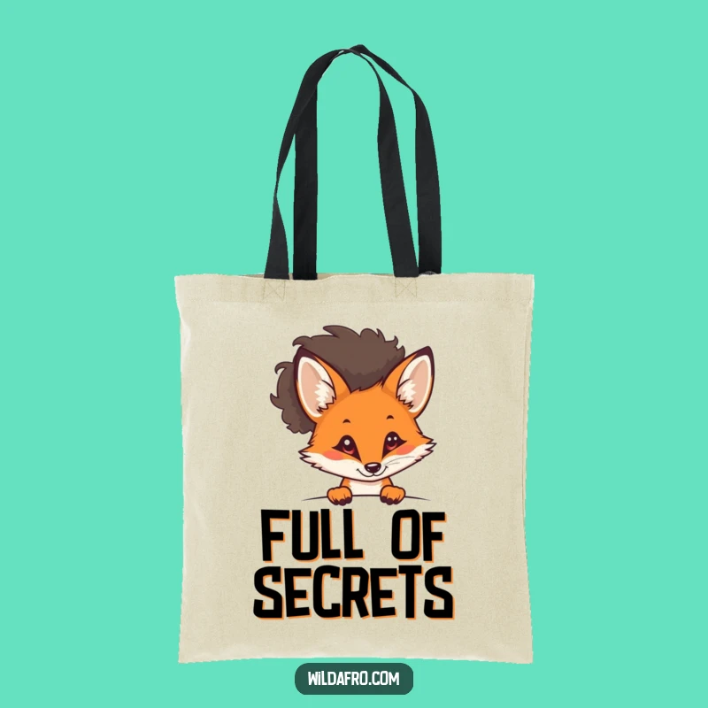 Funny Fox Afro Tote Bag - Sly Feline Accessory for Curious Minds