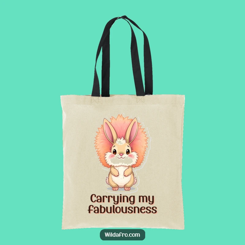 Funny Bunny Afro Tote Bag - Chic & Humorous Style Accessory Gift
