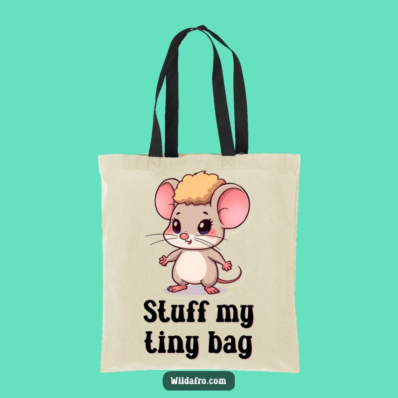 Funny Mouse w/ Afro Tote Bag - Carry Your Ambition!