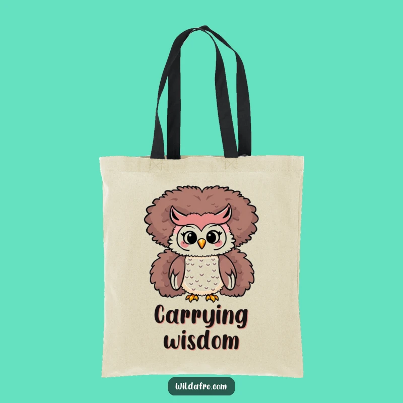 Funny Owl Afro Tote Bag: Playful Character On Top Gift