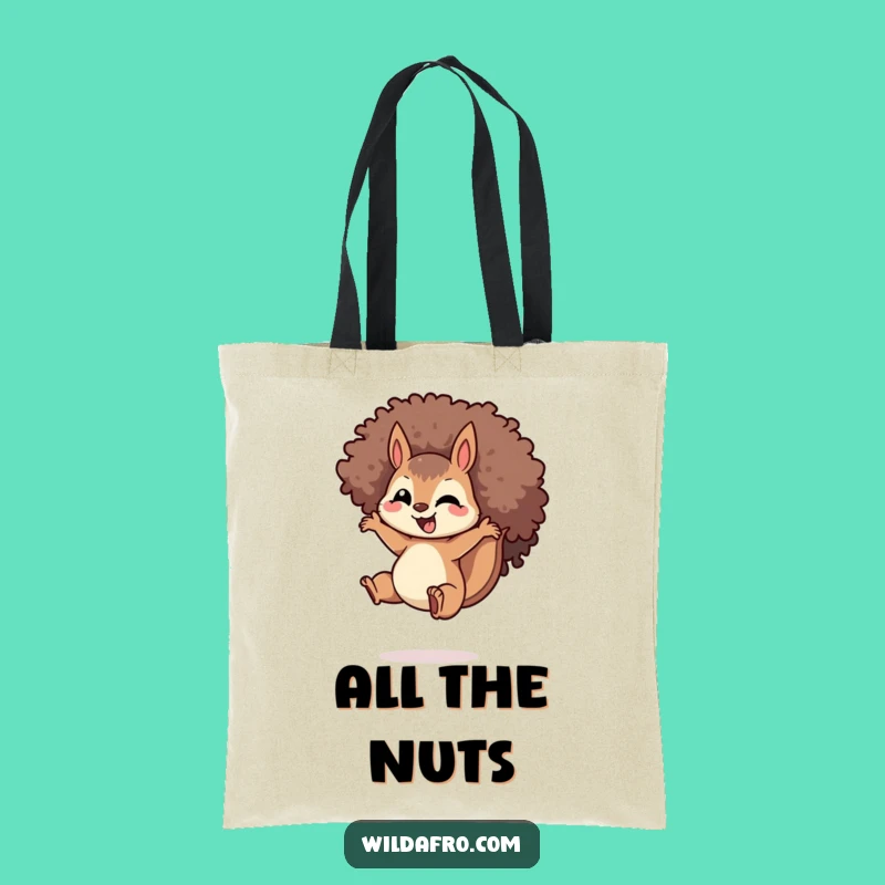 Funny Squirrel Afro Jump Tote: Carry Your Fun with This Spiraled Bag