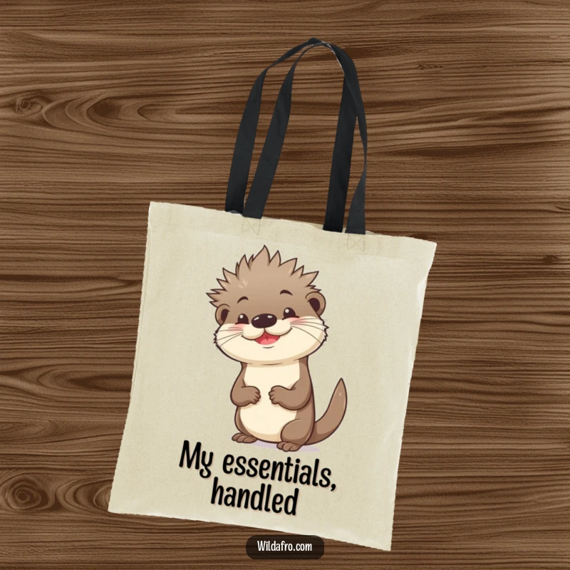 Funny Otter Tote Bag with Spiky Afro and Confident Pose - Stylish Accessory